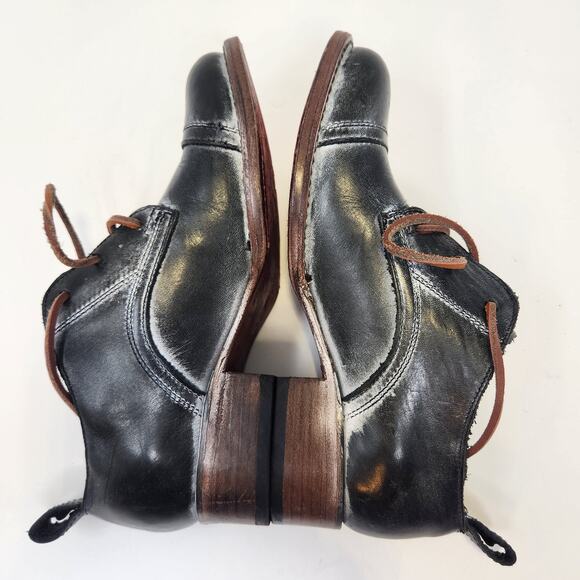 Freebird Women Mabel Distressed Black Leather Oxford Slip On Shoes Size 5 Casual - Picture 7 of 8